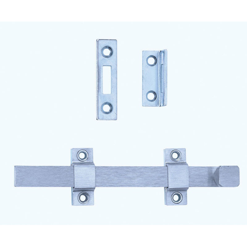 Tell 8 in. L Satin Chrome Surface Bolt