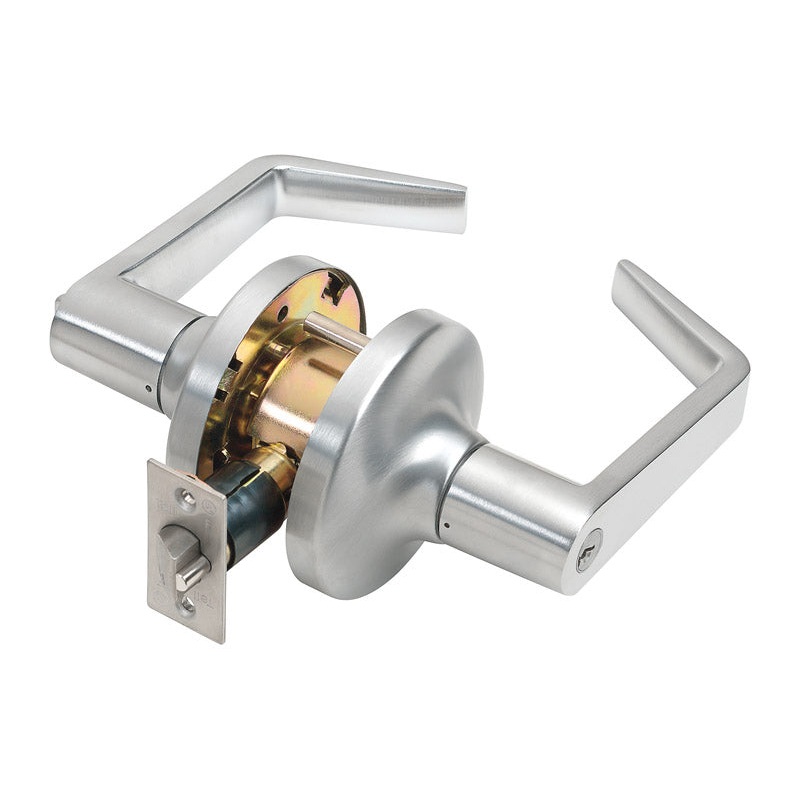 Tell Entry Lockset Satin Chrome Steel 2 Grade Left Handed, Right Handed