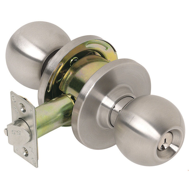 Tell Entry Lockset Satin Stainless Steel 2 Grade Left Handed, Right Handed
