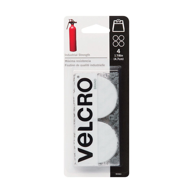 Velcro Industrial Strength Hook and Loop Fastener 7-1/4 in. L x 1-7/8 in. W White 4 pk