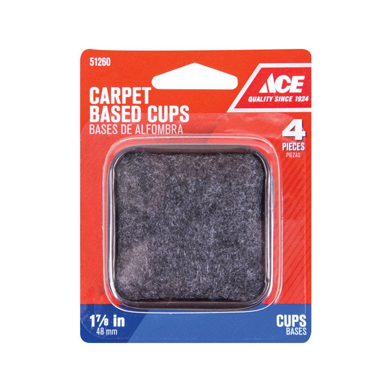 Ace Plastic Square Caster Cup Brown/Walnut 1-7/8 in. W x 1-7/8 in. L 4 pk