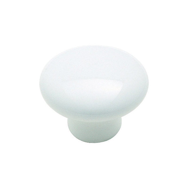 Amerock Allison Round Furniture Knob 1-1/4 in. Dia. 1 in. White 1 pk