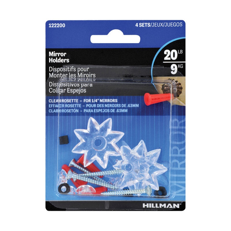 Hillman AnchorWire 1 lb. Plastic Heavy Duty Mirror Holder 4 pk
