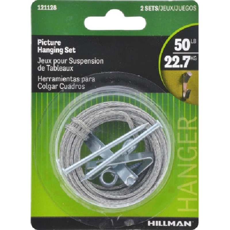 Hillman AnchorWire 20 lb. Steel Standard Picture Hanging Set 5 pk