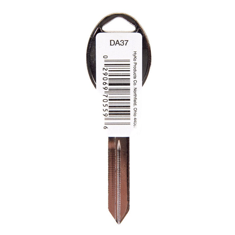 Hy-Ko Automotive Key Blank EZ# DA37 Double sided Nickel-Plated Brass Fits Many 1984 and Older I