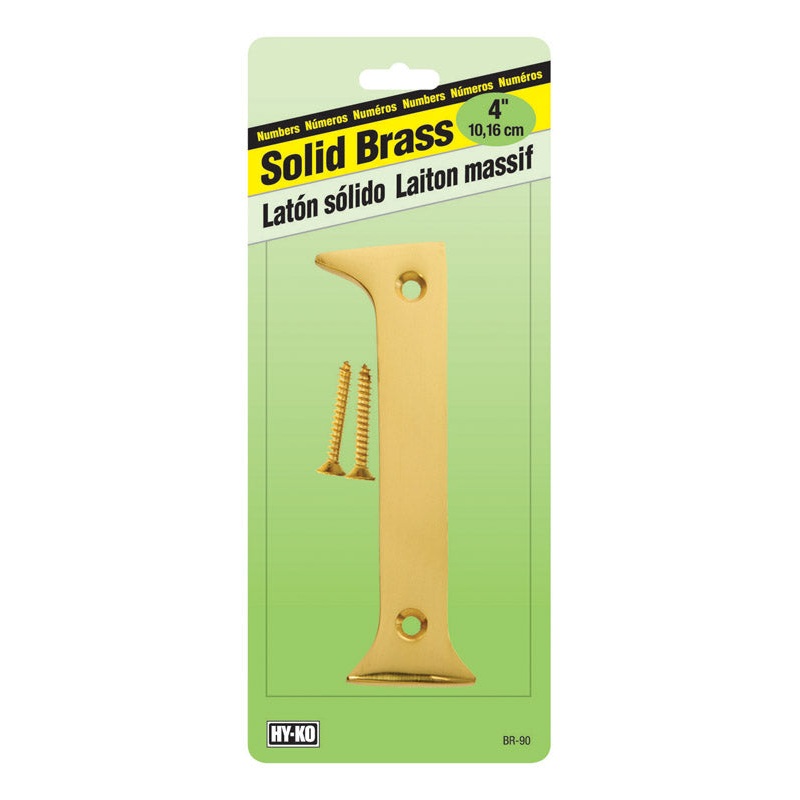 Hy-Ko Nail On 4 in. Solid Brass Number 1