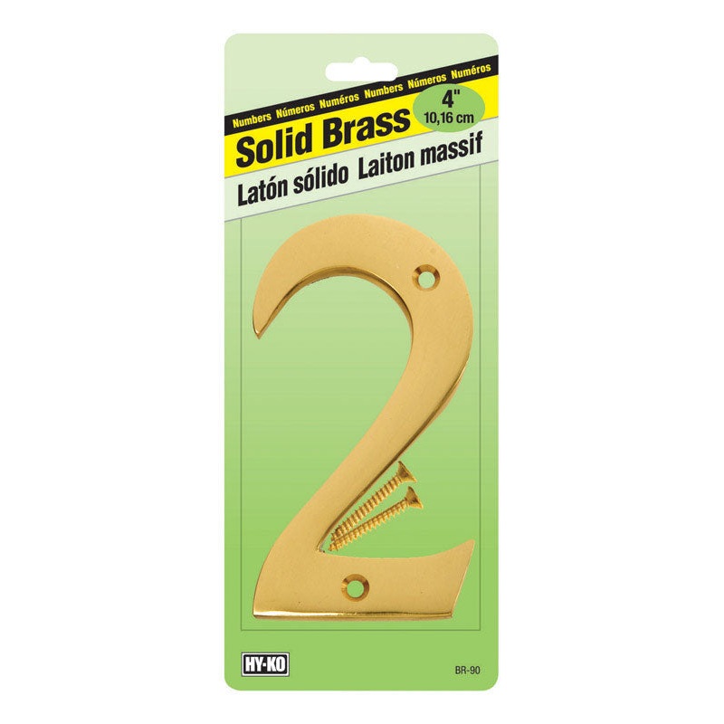 Hy-Ko Nail On 4 in. Solid Brass Number 2