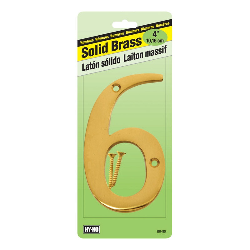Hy-Ko Nail On 4 in. Solid Brass Number 6