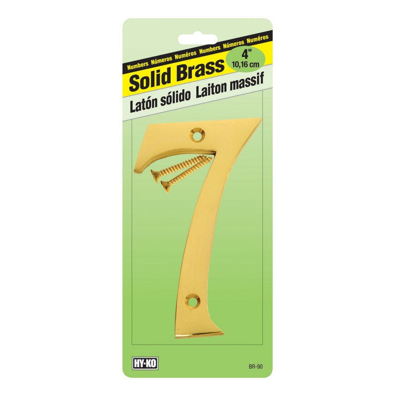 Hy-Ko Nail On 4 in. Solid Brass Number 7