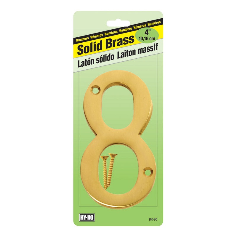 Hy-Ko Nail On 4 in. Solid Brass Number 8