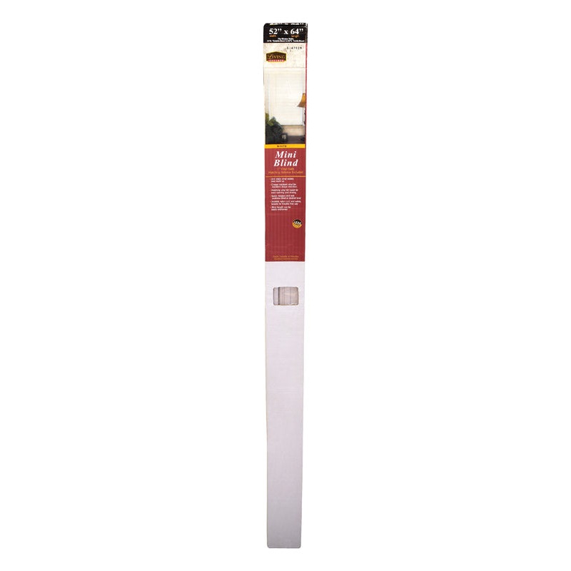 Living Accents Vinyl Horizontal Interior Mini-Blinds 52 in. W x 64 in. L White