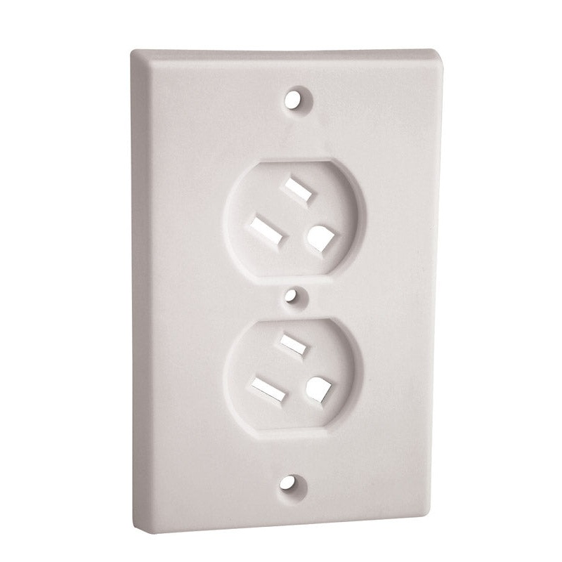 Prime-Line White Plastic Swivel Outlet Cover