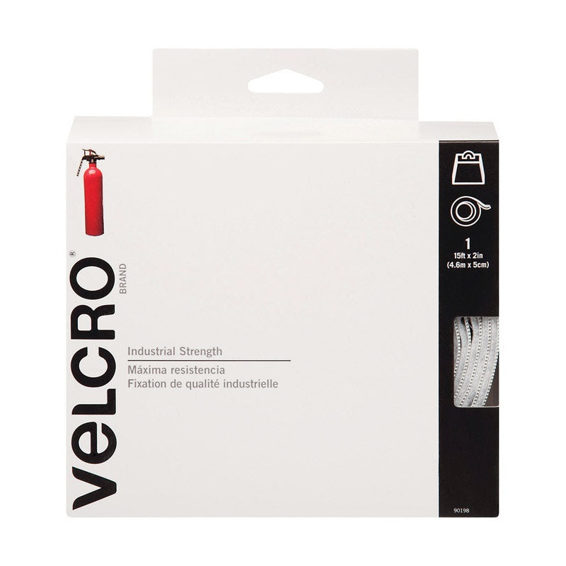 Velcro Industrial Strength Hook and Loop Fastener 15 ft. L x 2 in. W White