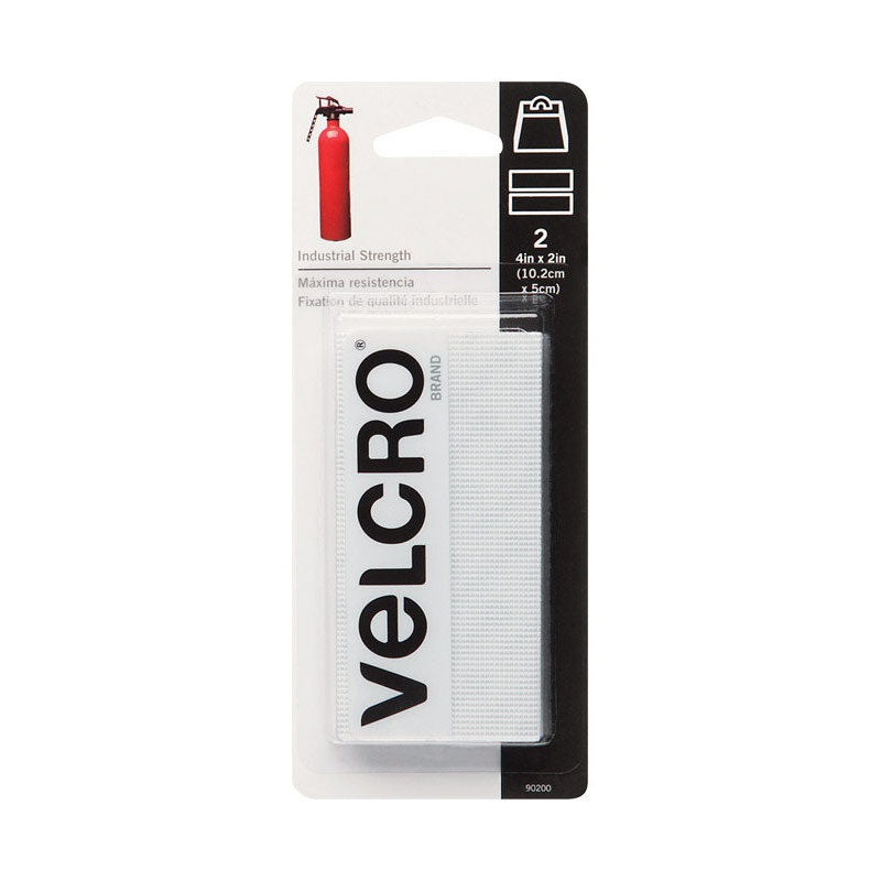 Velcro Industrial Strength Hook and Loop Fastener 4 in. L x 2 in. W White 2 pk