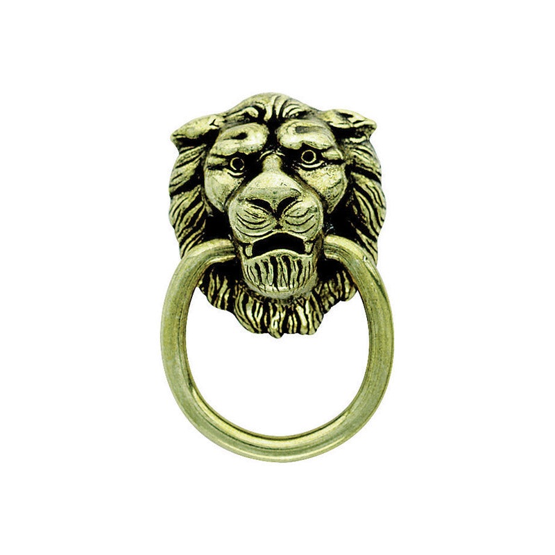 Amerock Allison Lion Head Ring Cabinet Pull 1-3/8 in. Diameter Antique Brass 1 pk
