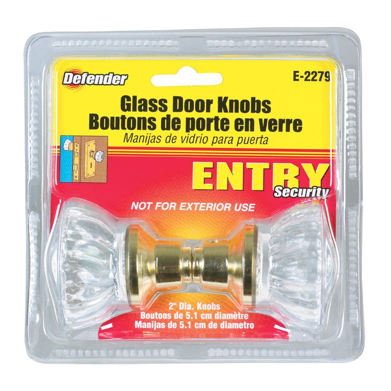 Defender Replacement Knobs Brass/Glass Steel Right Handed