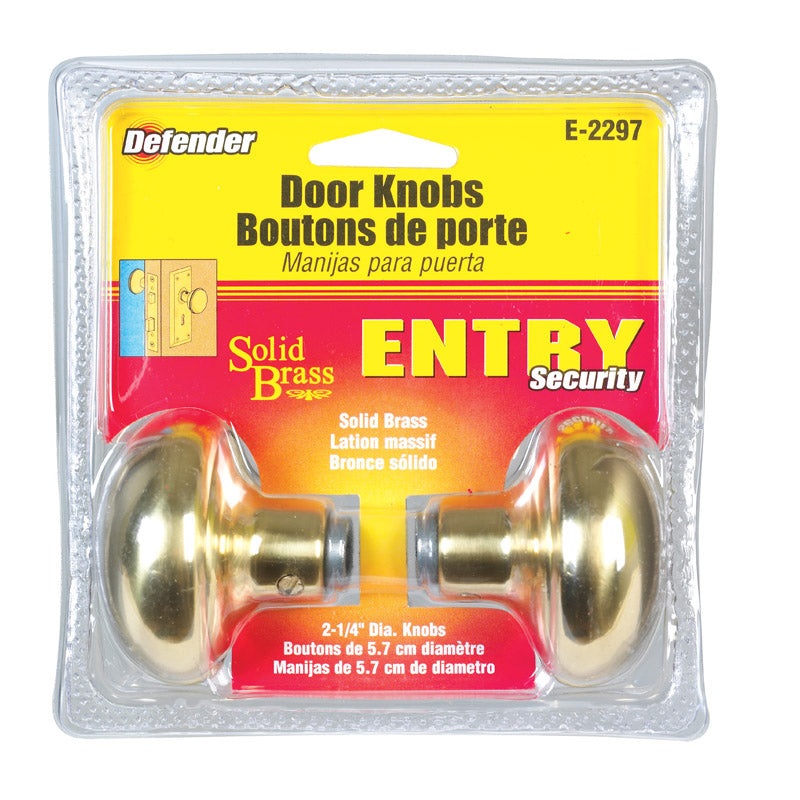 Defender Replacement Knobs Polished Solid Brass Right Handed