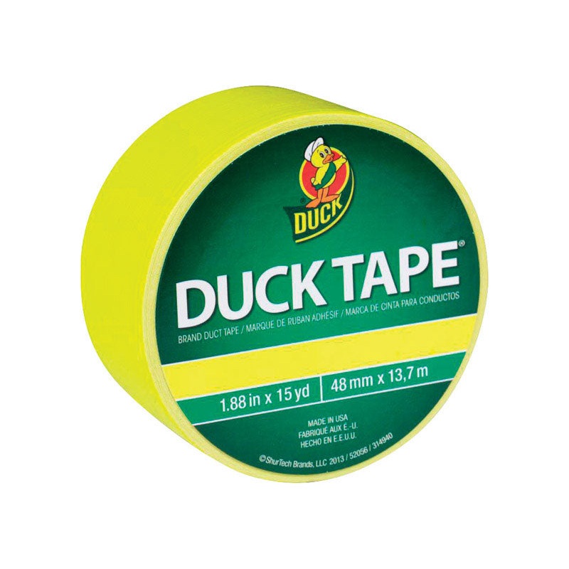 Duck Brand Duct Tape 1.88 in. W x 15 yd. L Fluorescent Yellow