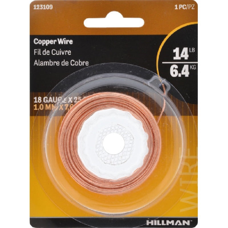Hillman 25 ft. L Copper Wire 18 Ga.
