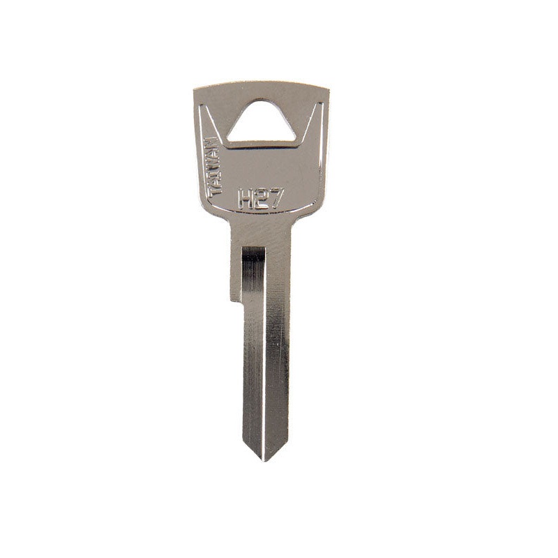 Hy-Ko Automotive Key Blank EZ# H27 Single sided Nickel-Plated Brass 10 pk