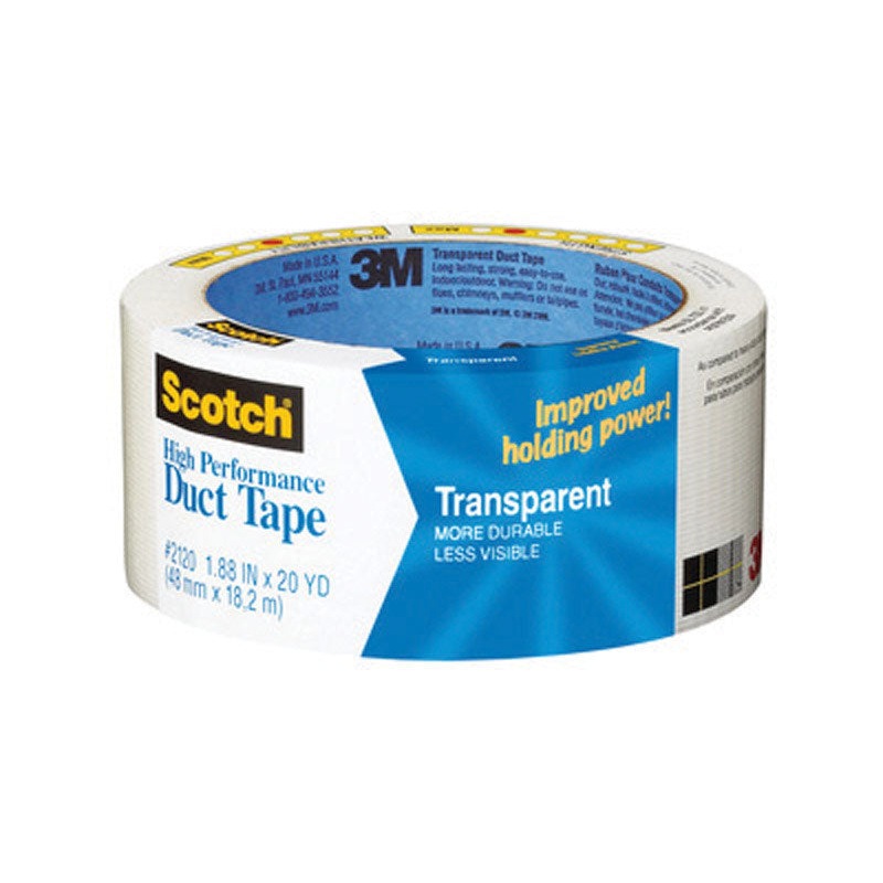 Scotch Duct Tape 1.88 in. W x 20 yd. L Clear