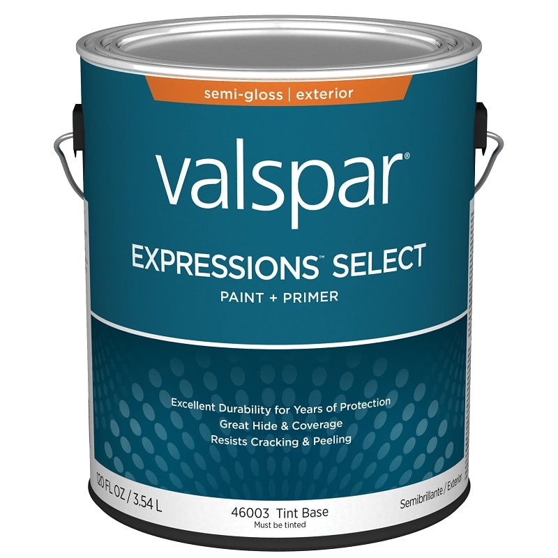 Valspar Expressions Select 4600 028.0046003.007 Latex Paint, Acrylic Base, Semi-Gloss Sheen, Tint Base, 1 gal, Pack of 4