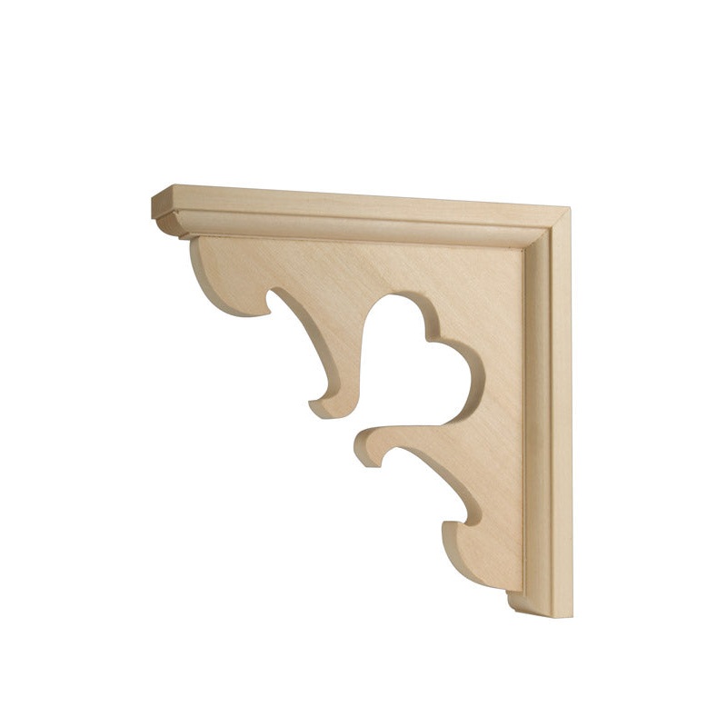 Waddell Hardwood Satin Decorative Shelf Bracket 7 in. L x 1-1/2 in. W x 7 in. H