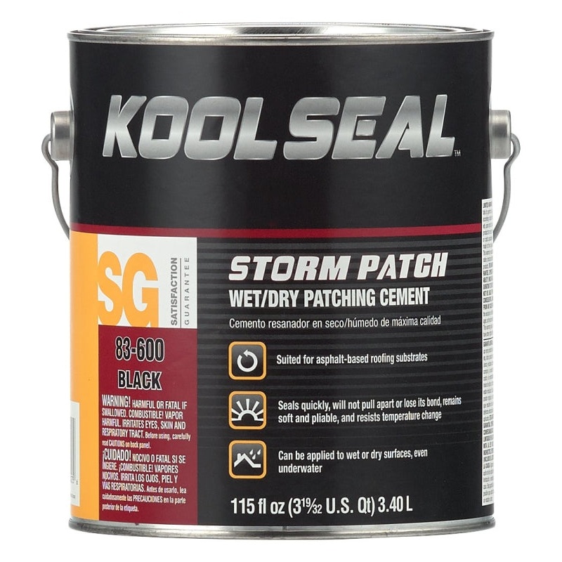Kool Seal KS0083300-16 Patching Cement, Black, Liquid, 1 gal, Pack of 4