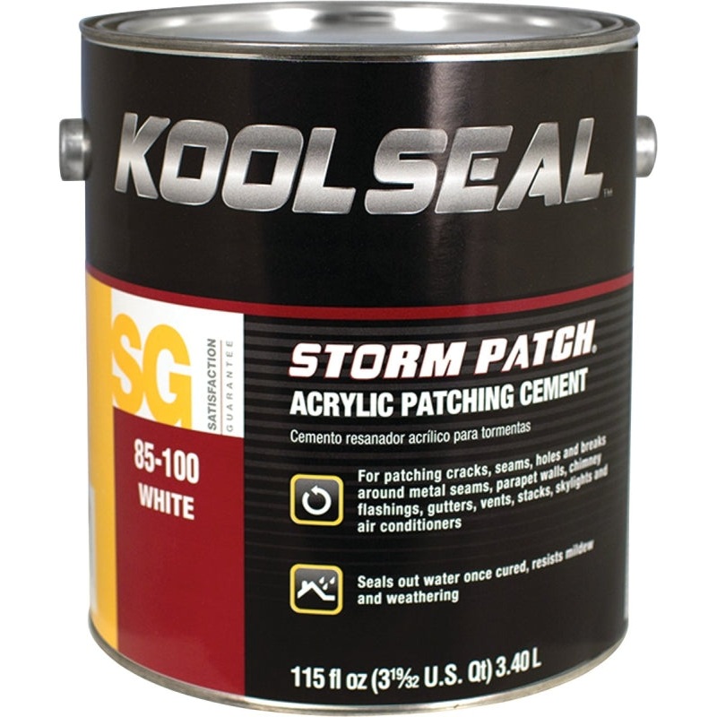 Kool Seal KS0085100-16 Patching Cement, White, Liquid, 1 gal, Pack of 4