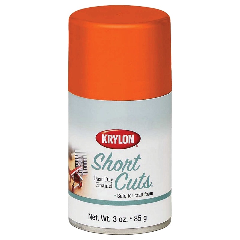 Krylon KSCS050 Craft Spray Paint, High-Gloss, Glow Orange, 3 oz, Can, Pack of 6