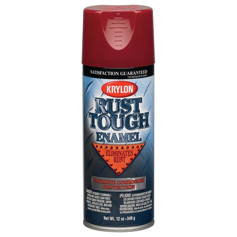 Krylon Rust Tough K09210007 Rust Preventative Spray Paint, Gloss, Radiant Red, 12 oz, Can