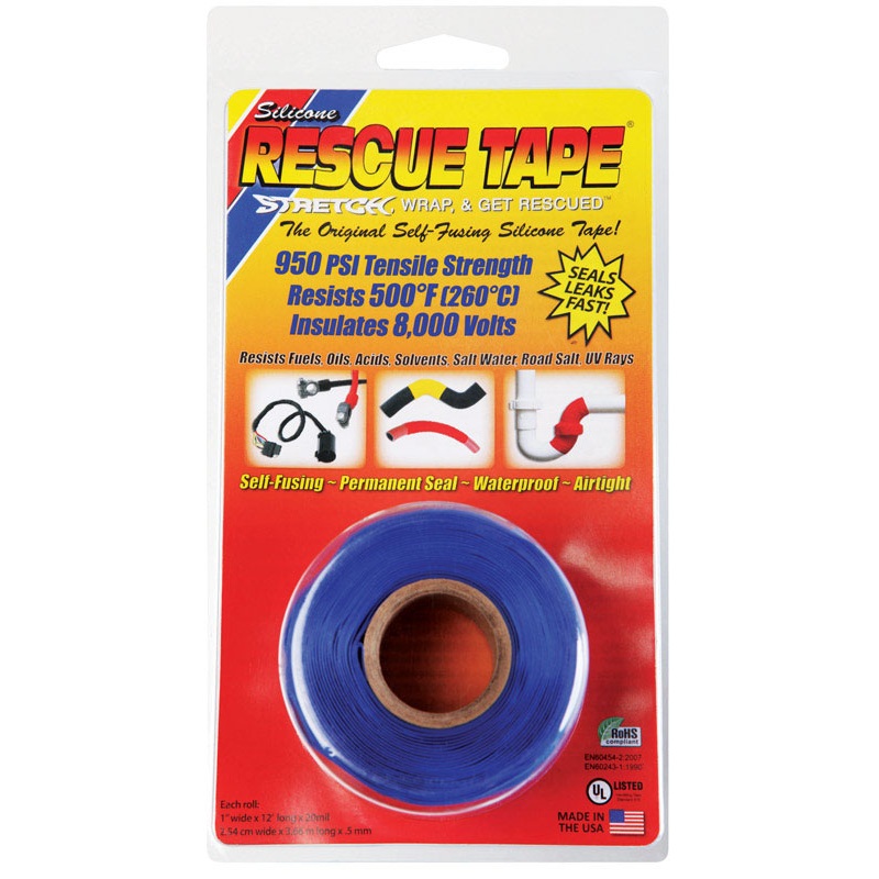 Rescue Tape 1 in. W x 12 ft. L Silicone Tape Blue