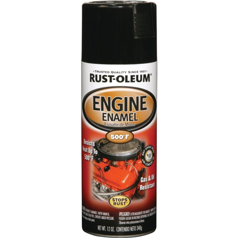 Rust-Oleum 248932 Engine Spray Paint, Oil Base, Black, 12 oz Can