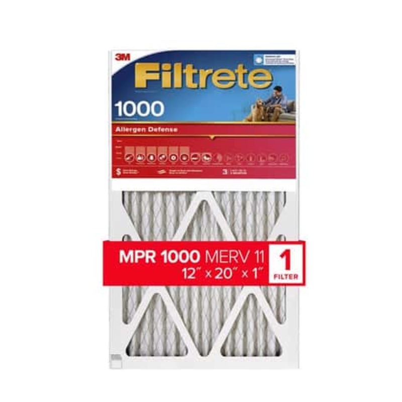 Filtrete 12 in. W X 20 in. H X 1 in. D Polyester 1000 MERV Pleated Allergen Air Filter 1 pk
