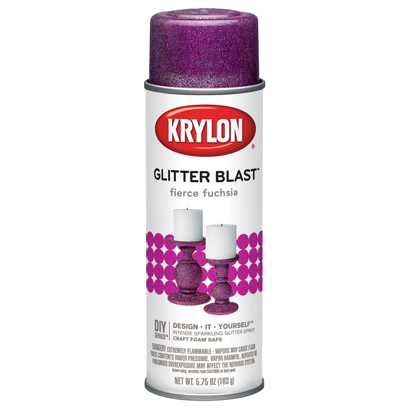 Krylon K03815A00 Craft Spray Paint, Glitter, Fierce Fuchsia, 5.75 oz, Can