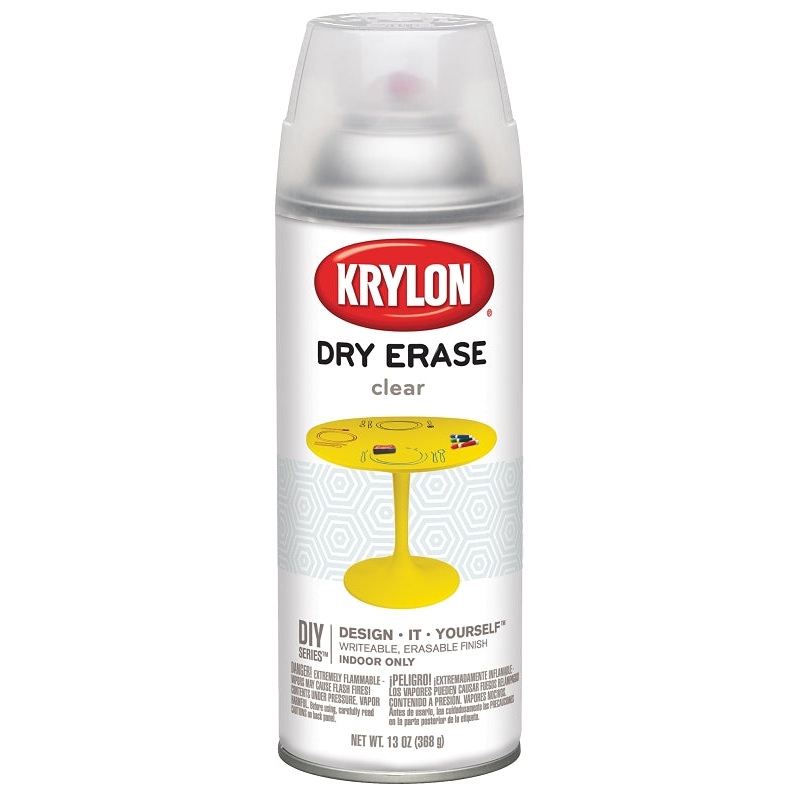 Krylon K03940000 Dry Erase Spray Paint, Clear, 11.5 oz
