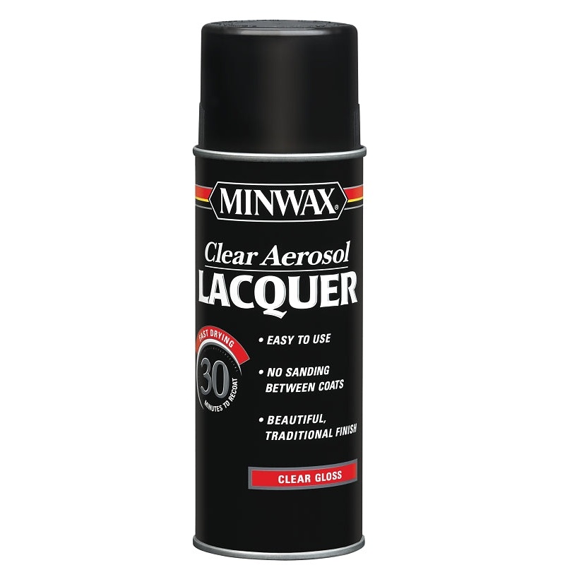 Minwax 15200 Lacquer Spray, Gloss, Liquid, Clear, 12 oz, Can