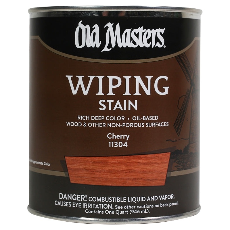 Old Masters 11304 Wiping Stain, Clear, Liquid, 1 qt, Can
