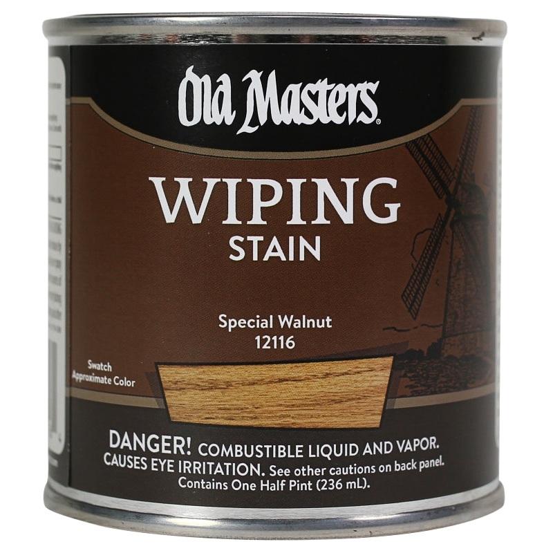 Old Masters 12116 Wiping Stain, Special Walnut, Liquid, 0.5 pt, Can