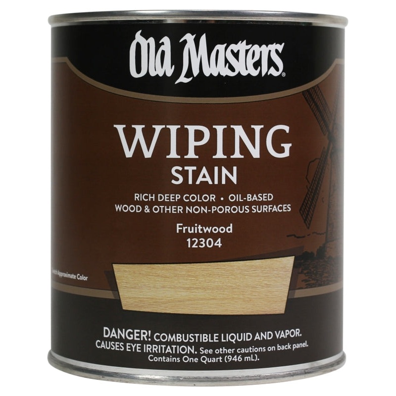 Old Masters 12304 Wiping Stain, Fruitwood, Liquid, 1 qt, Can