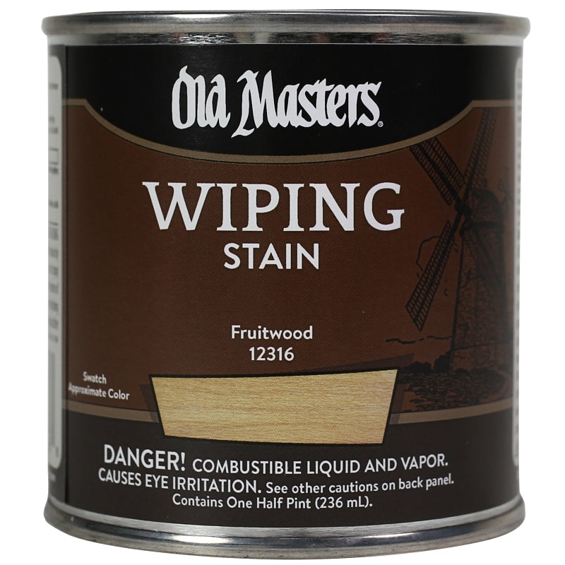 Old Masters 12316 Wiping Stain, Fruitwood, Liquid, 0.5 pt, Can
