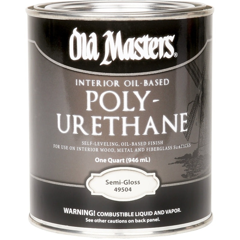 Old Masters 49504 Polyurethane, Semi-Gloss, Liquid, Clear, 1 qt, Can