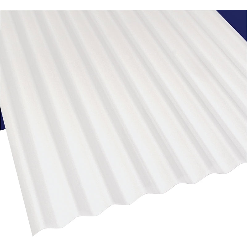 Sun N Rain 103692 Corrugated Roofing Panel, 8 ft L, 26 in W, PVC, White, Pack of 10