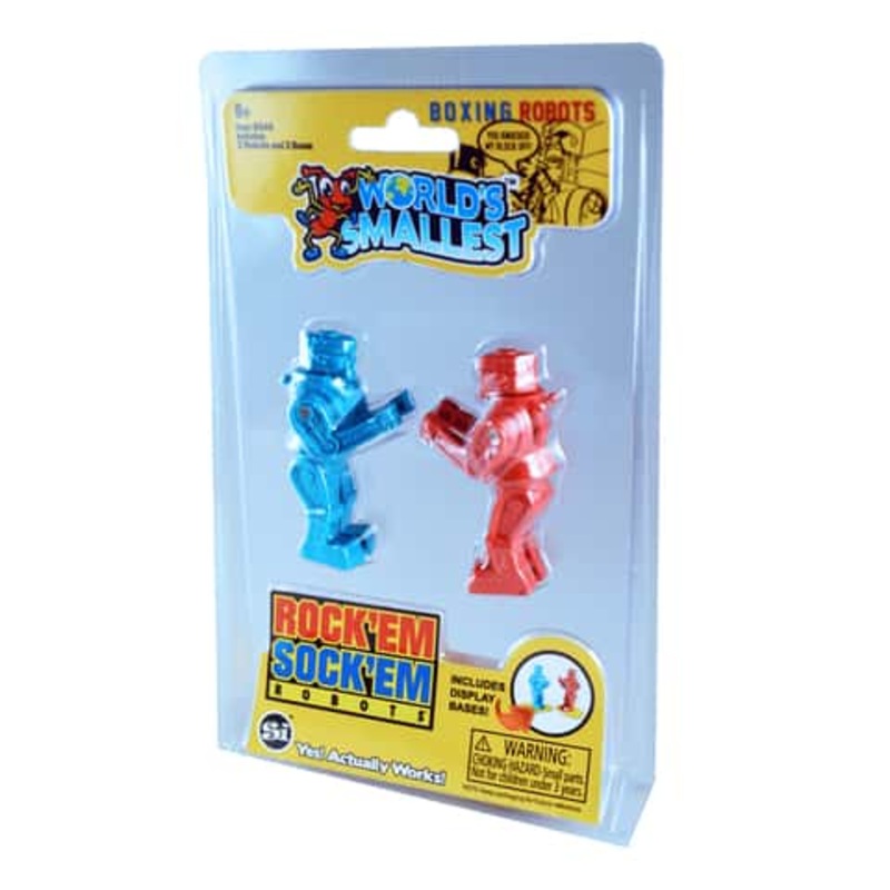 Super Impulse World’s Smallest Rock Em Sock Em Robots Red and Blue 2 pc