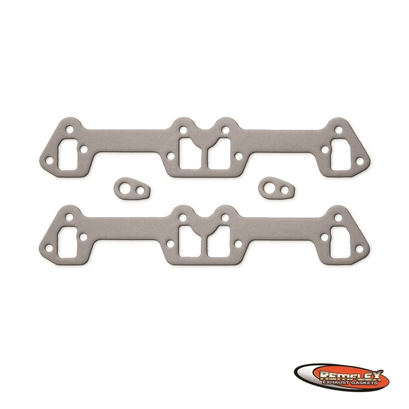 PN 6009 — Mopar V8 – 318 (’75-’91), 340 (’68-’73), 360 (’71-’92), Includes 2 Air Tube Gaskets, 1-3/16 x 1-27/32 Sq End Ports, Header & Manifold Applications