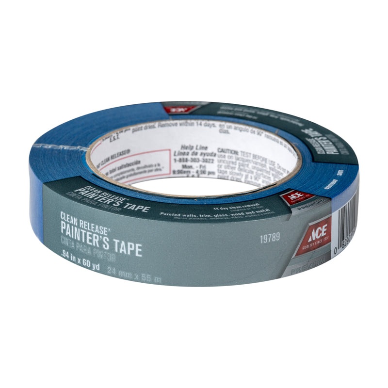 Ace Clean Release 0.94 in. W X 60 yd L Blue Medium Strength Painter’s Tape 1 pk