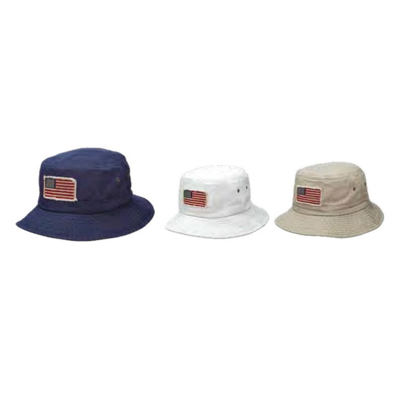 DPC USA51-ASST Assorted Hat, USA Flag, Cotton, Khaki/Navy/Putty (1 hat per perchase)
