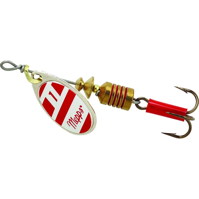 MEPPS 1/8 AGLIA SPINNER, RED/WHT