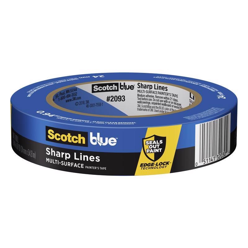 ScotchBlue Edge-Lock 0.94 in. W X 60 yd L Blue Medium Strength Painter’s Tape 1 pk