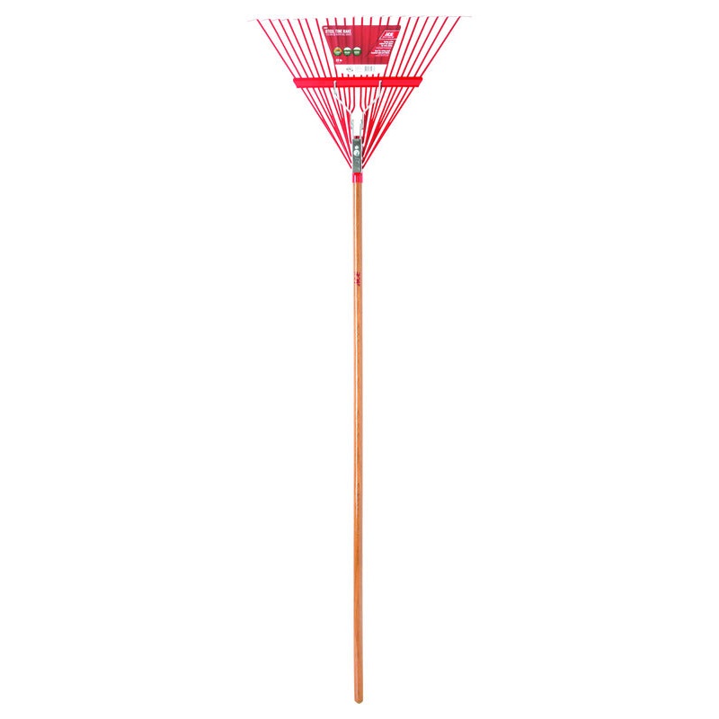 Ace 64.5 in. 22 Tine Steel Rake Wood Handle